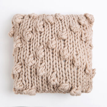 Big Bobble Stitch Cushion Easy Knitting Kit, 3 of 10