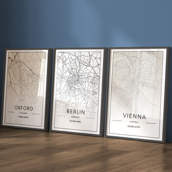 Set Of Three Personalised Maps Prints, 4 of 5