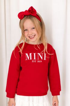 Christmas Mama Est Embroidered Personalised Sweatshirt With Optional Matching Mini, 12 of 12