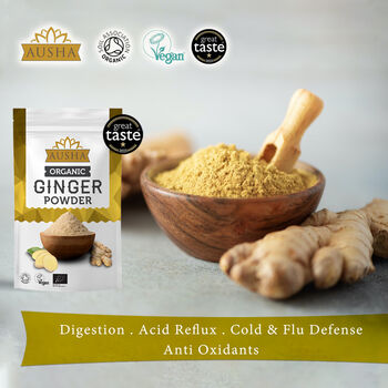 Ausha Organic Ginger Powder 250g For Cooking Digestion UK Certified Organic By Soil Association Great Taste Award 2023, 4 of 10