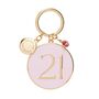21st Birthday Keyring – Gold And Pink Confetti Number Keychain Gift, thumbnail 1 of 2
