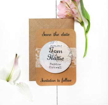 Travel Inspired Map Wedding Save The Date Magnet, 3 of 3