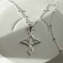 Sterling Silver Star Cross Pendant Necklace, thumbnail 5 of 7