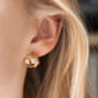 Gold Colour Textured Knot Stud Earrings, thumbnail 3 of 3