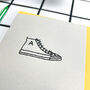 'Hi Top' Hand Embroidered Personalised Card, thumbnail 3 of 3