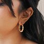 Gold Stainless Steel Large Twisted Rope Hoop Earrings, thumbnail 3 of 4