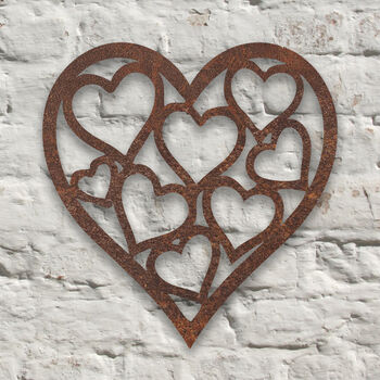 Metal Hearts In Heart Wall Art Sculpture, 2 of 3