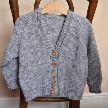 Hand Knitted Embroidered Birthday Cardigan, 5 of 5