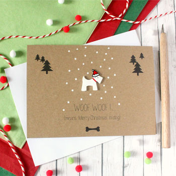 Woof Means Merry Christmas In Dog, Card For Pet Lover, 4 of 8