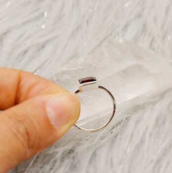 Red Garnet 925 Silver Ring: January Birthstone, 2 of 11