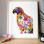 Jungle Floral Parrot Illustrated Print, thumbnail 1 of 5