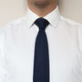 Navy Blue Diamond End Knitted Neck Tie In 100% Soft Polyester, thumbnail 4 of 12