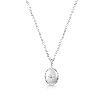 Tiny Crystal Oval Urn Ashes Necklace – Silver, 4 of 6