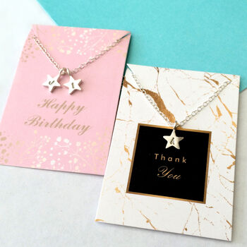Thank You Teacher Initial Star Necklace, 3 of 11