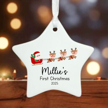 Personalised 1st Christmas Star Santa's Sleigh, 2 of 5