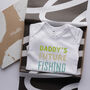 Organic Cotton Daddy's Future Fishing Buddy Baby Grow, thumbnail 4 of 6