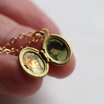 Tiny Small Personalised Oval Locket With Photos, 4 of 9