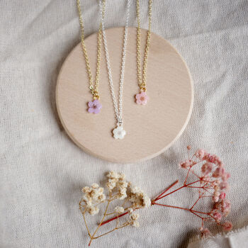 Cherry Blossom Pressed Flower Necklace, 3 of 5