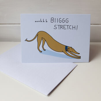 Biiig Stretch Dog Greeting Card, 2 of 2