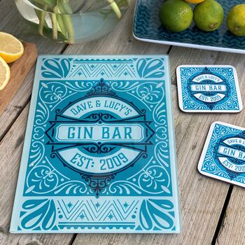 Personalised Gin Bar Glass Chopping Board, 7 of 8
