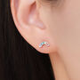 Sterling Silver Cz Crystal Rainbow Stud Earrings, thumbnail 1 of 12