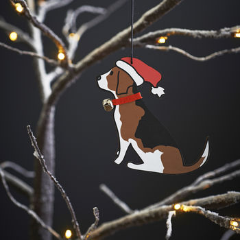 Beagle Dog Christmas Tree Decoration Personalisation Available, 4 of 6