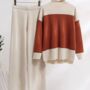 Beige Long Sleeve Knitted Women's Co Ord Set, thumbnail 7 of 7
