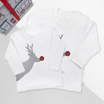 Reindeer Sparkle Christmas T Shirt For Children, 2 of 3