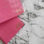 Pink Embossed Leather Monogram Passport Holder, thumbnail 8 of 8