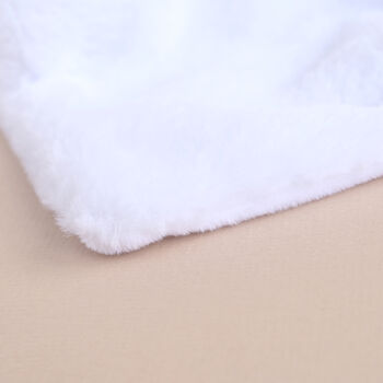 Personlaised Faux Fur White Blanket For Christening, 5 of 8