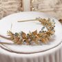 Gold Leaf And Blue Crystal Headband, thumbnail 5 of 5