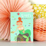 Mini Glittery Mermaid Birthday Card, thumbnail 1 of 5