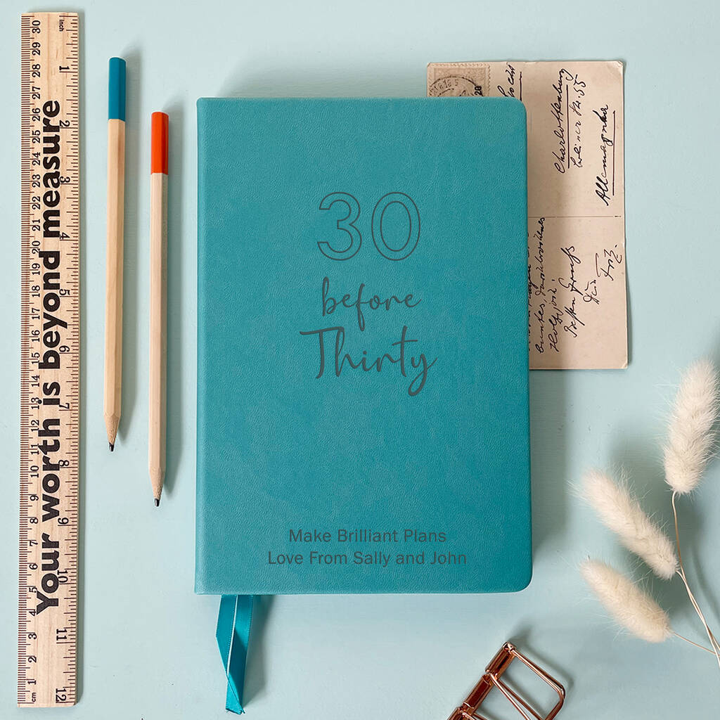 30 Before Thirty 30th Birthday Vegan Luxury Notebook, 1 of 12