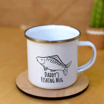 Personalised Fishing Camping Gift Enamel Mug, 7 of 8