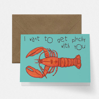 Pinchy Lobster Love Valentines Card, 2 of 2