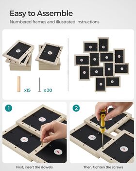 Photos Frame For 12 Pictures Multiple Wooden Collage, 7 of 9