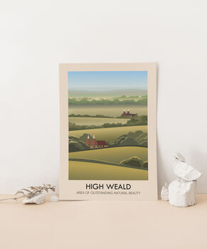 High Weald Aonb Travel Poster Art Print, 3 of 8