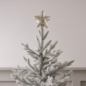 Christmas Tree Star Topper Mottled Silver Glass, 2 of 2