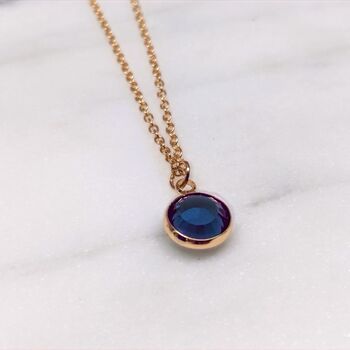 Gold Plated Sapphire Pendant Necklace, 2 of 4