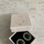 Munira Gold Plated Crystal Stone Stud Earrings Black, thumbnail 3 of 4