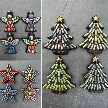 Make Your Own Set Of Three Hanging Christmas Mosaics, 2 of 10