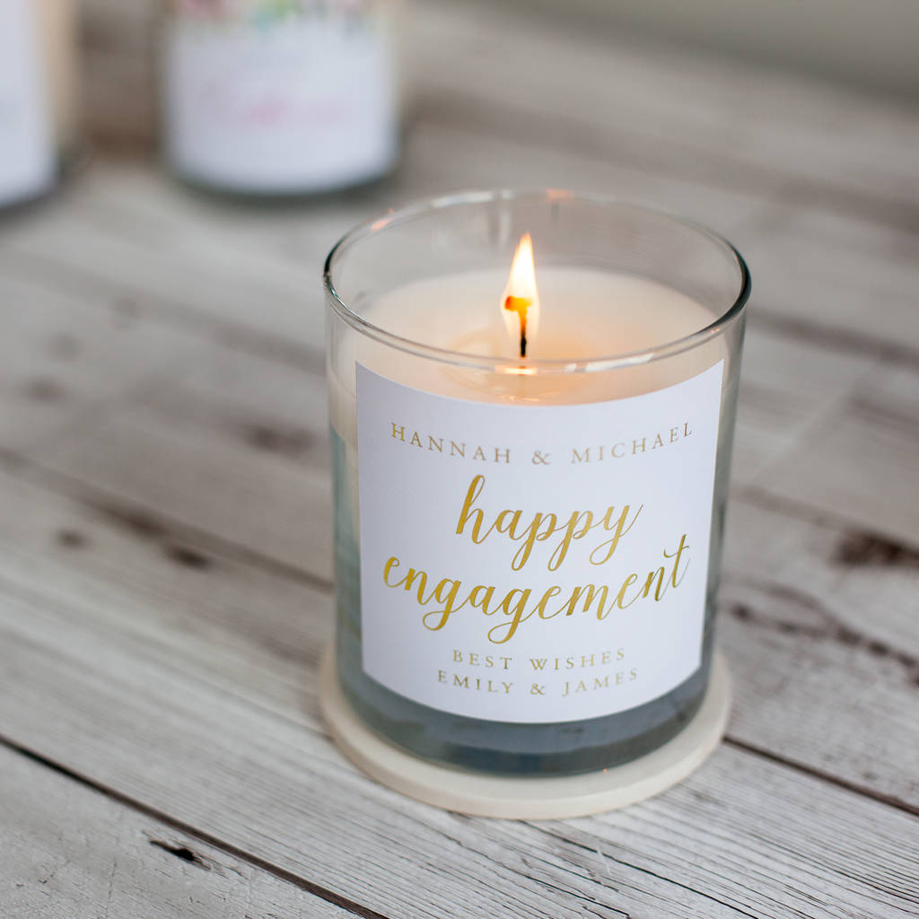 Engagement Candle Personalised Gift, 1 of 5