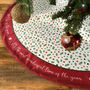 Personalised Christmas Tree Skirt Red Gingerbread, thumbnail 2 of 4
