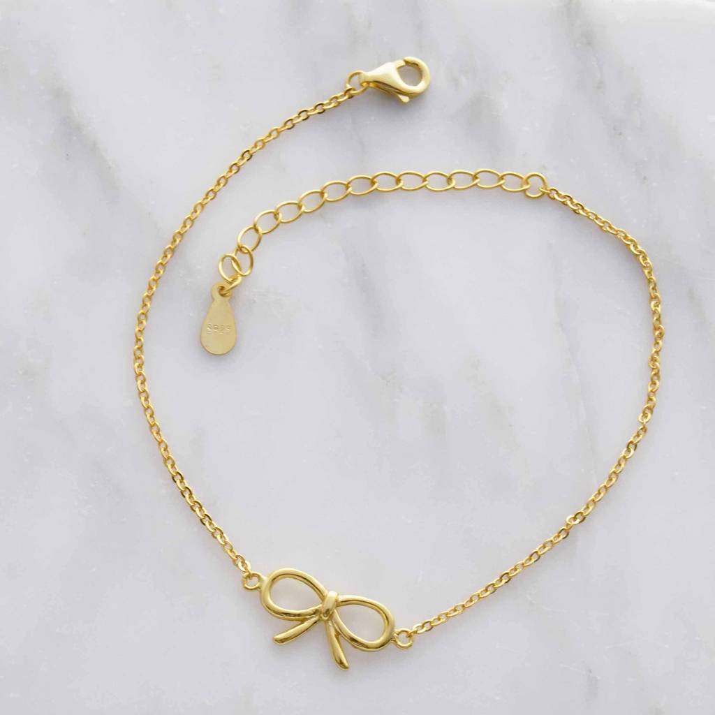 Bow Minimalist Bracelet By Dainty Edge Jewellery
