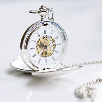 Your Own Handwriting Engraved Dual Opening Pocket Watch, 8 of 8