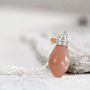 Orange Moonstone Necklace In Silver, Gold Or Rose Gold, thumbnail 2 of 12