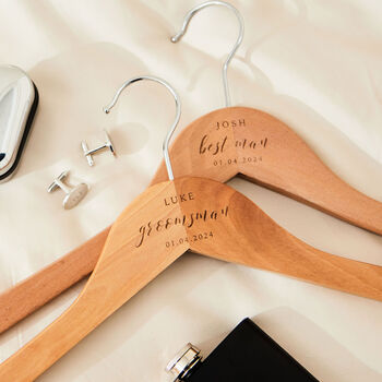 Personalised Groomsman Wooden Hanger, 2 of 4