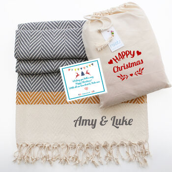 Personalised Soft Cotton Throw, Cotton Anniversary Gift, 6 of 11
