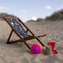Rich Dark Brown And Pastel Floral Beach Deckchair, thumbnail 1 of 1