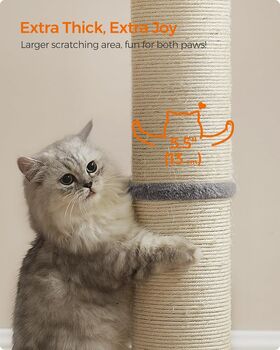 Cat Scratching Post With Spring Pompom And Sisal Pole, 4 of 10